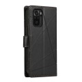 For Xiaomi Redmi Note 10 4G PU Genuine Leather Texture Embossed Line Phone Case(Black)