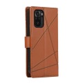 For Xiaomi Redmi Note 10 4G PU Genuine Leather Texture Embossed Line Phone Case(Brown)