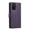 For Xiaomi Redmi Note 10 4G PU Genuine Leather Texture Embossed Line Phone Case(Purple)