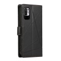 For Xiaomi Redmi Note 10 5G PU Genuine Leather Texture Embossed Line Phone Case(Black)
