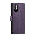 For Xiaomi Redmi Note 10 5G PU Genuine Leather Texture Embossed Line Phone Case(Purple)