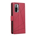 For Xiaomi Redmi Note 10 Pro 4G PU Genuine Leather Texture Embossed Line Phone Case(Red)