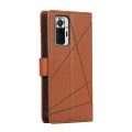 For Xiaomi Redmi Note 10 Pro 4G PU Genuine Leather Texture Embossed Line Phone Case(Brown)