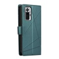 For Xiaomi Redmi Note 10 Pro 4G PU Genuine Leather Texture Embossed Line Phone Case(Green)