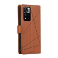 For Xiaomi Redmi Note 11 Pro+ 5G PU Genuine Leather Texture Embossed Line Phone Case(Brown)