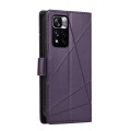 For Xiaomi Redmi Note 11 Pro+ 5G PU Genuine Leather Texture Embossed Line Phone Case(Purple)
