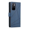 For Xiaomi Redmi Note 11 5G PU Genuine Leather Texture Embossed Line Phone Case(Blue)