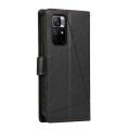 For Xiaomi Redmi Note 11 5G PU Genuine Leather Texture Embossed Line Phone Case(Black)