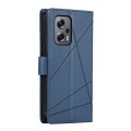 For Xiaomi Redmi Note 11T Pro PU Genuine Leather Texture Embossed Line Phone Case(Blue)