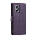 For Xiaomi Redmi Note 11T Pro PU Genuine Leather Texture Embossed Line Phone Case(Purple)