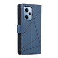 For Xiaomi Redmi Note 12 Pro 5G Global PU Genuine Leather Texture Embossed Line Phone Case(Blue)