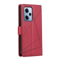 For Xiaomi Redmi Note 12 Pro 5G Global PU Genuine Leather Texture Embossed Line Phone Case(Red)