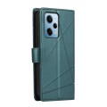 For Xiaomi Redmi Note 12 Pro 5G Global PU Genuine Leather Texture Embossed Line Phone Case(Green)
