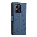For Xiaomi Redmi Note 12 Pro+ 5G Global PU Genuine Leather Texture Embossed Line Phone Case(Blue)