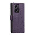 For Xiaomi Redmi Note 12 Pro+ 5G Global PU Genuine Leather Texture Embossed Line Phone Case(Purple)