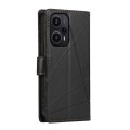 For Xiaomi Redmi Note 12 Turbo PU Genuine Leather Texture Embossed Line Phone Case(Black)