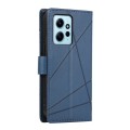 For Xiaomi Redmi Note 12 4G PU Genuine Leather Texture Embossed Line Phone Case(Blue)