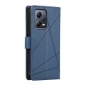 For Xiaomi Redmi Note 12 5G Global PU Genuine Leather Texture Embossed Line Phone Case(Blue)