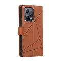 For Xiaomi Redmi Note 12 5G Global PU Genuine Leather Texture Embossed Line Phone Case(Brown)