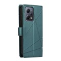 For Xiaomi Redmi Note 12 5G Global PU Genuine Leather Texture Embossed Line Phone Case(Green)