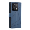 For Xiaomi Redmi Note 13 5G PU Genuine Leather Texture Embossed Line Phone Case(Blue)