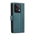 For Xiaomi Redmi Note 13 5G PU Genuine Leather Texture Embossed Line Phone Case(Green)