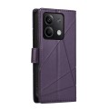 For Xiaomi Redmi Note 13 5G PU Genuine Leather Texture Embossed Line Phone Case(Purple)