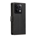 For Xiaomi Redmi Note 13 Pro 5G PU Genuine Leather Texture Embossed Line Phone Case(Black)
