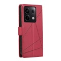 For Xiaomi Redmi Note 13 Pro 5G PU Genuine Leather Texture Embossed Line Phone Case(Red)
