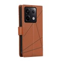 For Xiaomi Redmi Note 13 Pro 5G PU Genuine Leather Texture Embossed Line Phone Case(Brown)