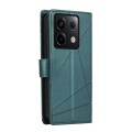 For Xiaomi Redmi Note 13 Pro 5G PU Genuine Leather Texture Embossed Line Phone Case(Green)