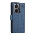 For Xiaomi Redmi Note 13 Pro+ PU Genuine Leather Texture Embossed Line Phone Case(Blue)