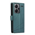 For Xiaomi Redmi Note 13 Pro+ PU Genuine Leather Texture Embossed Line Phone Case(Green)