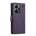 For Xiaomi Redmi Note 13 Pro+ PU Genuine Leather Texture Embossed Line Phone Case(Purple)