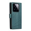For Xiaomi 14 Pro PU Genuine Leather Texture Embossed Line Phone Case(Green)