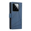 For Xiaomi 14 PU Genuine Leather Texture Embossed Line Phone Case(Blue)