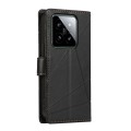 For Xiaomi 14 PU Genuine Leather Texture Embossed Line Phone Case(Black)