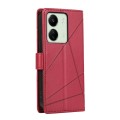 For Xiaomi Redmi 13C PU Genuine Leather Texture Embossed Line Phone Case(Red)