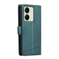 For Xiaomi Redmi 13C PU Genuine Leather Texture Embossed Line Phone Case(Green)