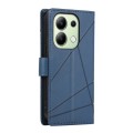 For Xiaomi Redmi Note 13 4G PU Genuine Leather Texture Embossed Line Phone Case(Blue)