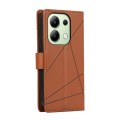 For Xiaomi Redmi Note 13 4G PU Genuine Leather Texture Embossed Line Phone Case(Brown)
