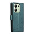 For Xiaomi Redmi Note 13 4G PU Genuine Leather Texture Embossed Line Phone Case(Green)