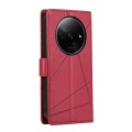 For Xiaomi Redmi A3 PU Genuine Leather Texture Embossed Line Phone Case(Red)