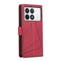 For Xiaomi Poco X6 Pro 5G PU Genuine Leather Texture Embossed Line Phone Case(Red)