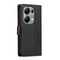 For Xiaomi Redmi Note 13 Pro 4G PU Genuine Leather Texture Embossed Line Phone Case(Black)