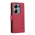 For Xiaomi Redmi Note 13 Pro 4G PU Genuine Leather Texture Embossed Line Phone Case(Red)