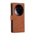 For Xiaomi 14 Ultra PU Genuine Leather Texture Embossed Line Phone Case(Brown)