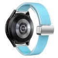 For Samsung Galaxy Watch6 / 5 / 4 Translucent Magnetic Silver Buckle Silicone Watch Band(Tiffany Blu