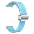 For Samsung Galaxy Watch6 / 5 / 4 Translucent Magnetic Silver Buckle Silicone Watch Band(Tiffany Blu