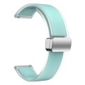 For Samsung Galaxy Watch6 / 5 / 4 Translucent Magnetic Silver Buckle Silicone Watch Band(Light Green